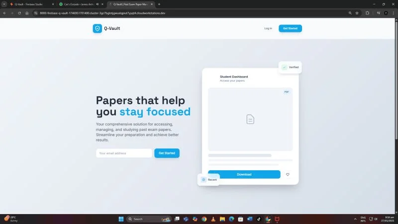 Q-Vault Landing Page